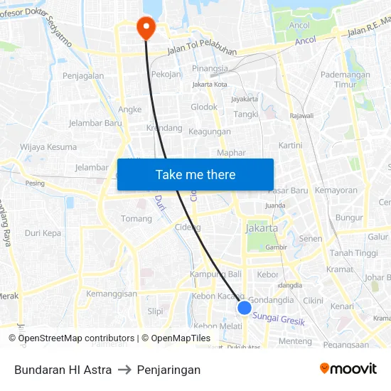 Bundaran HI Astra to Penjaringan map