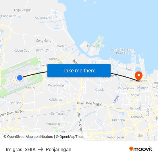 Imigrasi SHIA to Penjaringan map