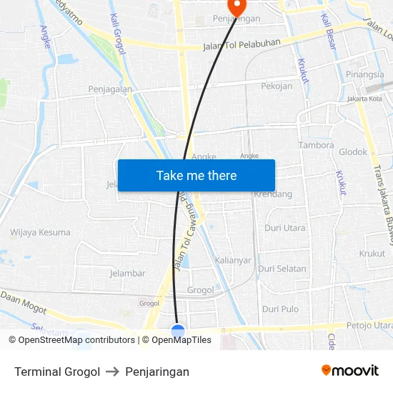 Terminal Grogol to Penjaringan map