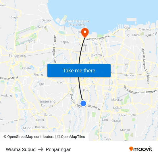 Wisma Subud to Penjaringan map