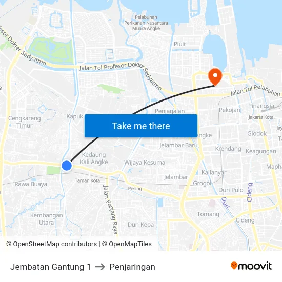 Jembatan Gantung 1 to Penjaringan map