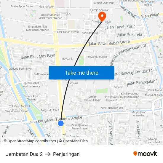 Jembatan Dua 2 to Penjaringan map