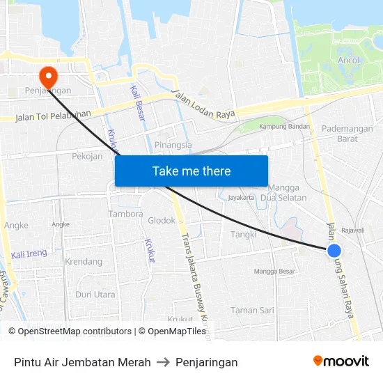 Pintu Air Jembatan Merah to Penjaringan map