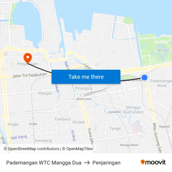 Pademangan WTC Mangga Dua to Penjaringan map
