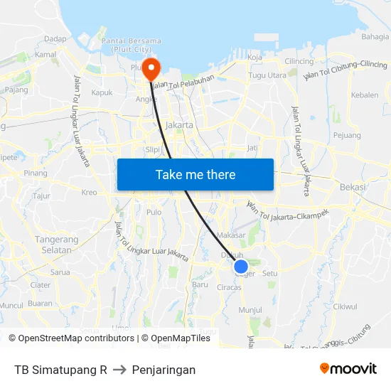 TB Simatupang R to Penjaringan map
