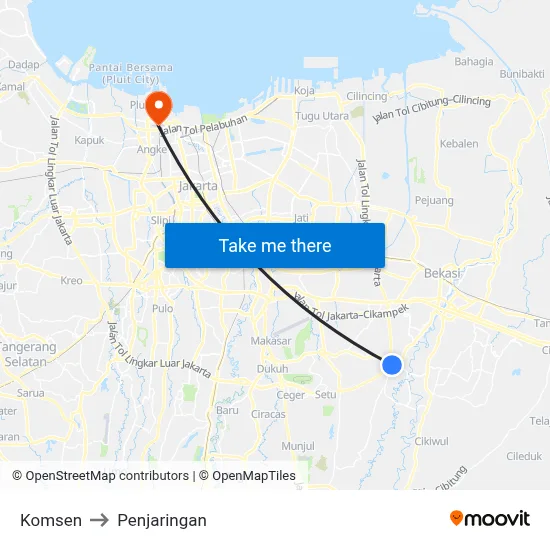 Komsen to Penjaringan map