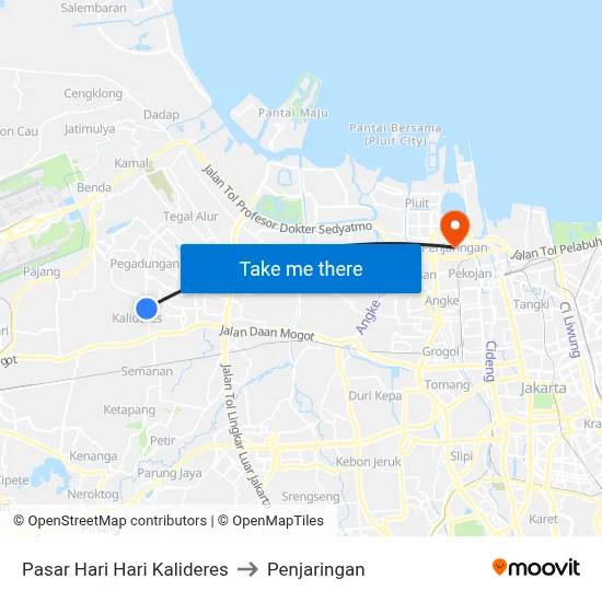 Pasar Hari Hari Kalideres to Penjaringan map
