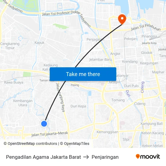 Pengadilan Agama Jakarta Barat to Penjaringan map