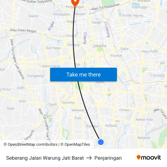 Seberang Jalan Warung Jati Barat to Penjaringan map