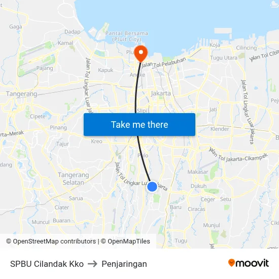 SPBU Cilandak Kko to Penjaringan map