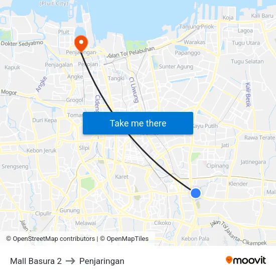 Mall Basura 2 to Penjaringan map