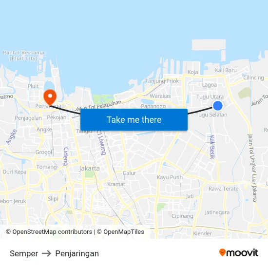 Semper to Penjaringan map