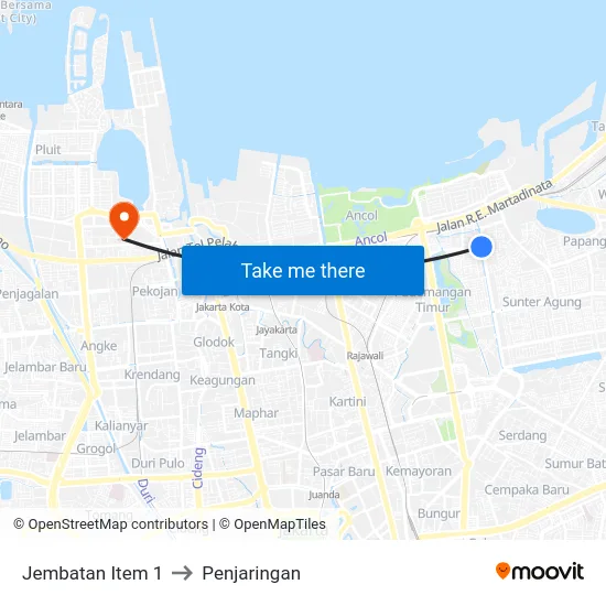 Jembatan Item 1 to Penjaringan map