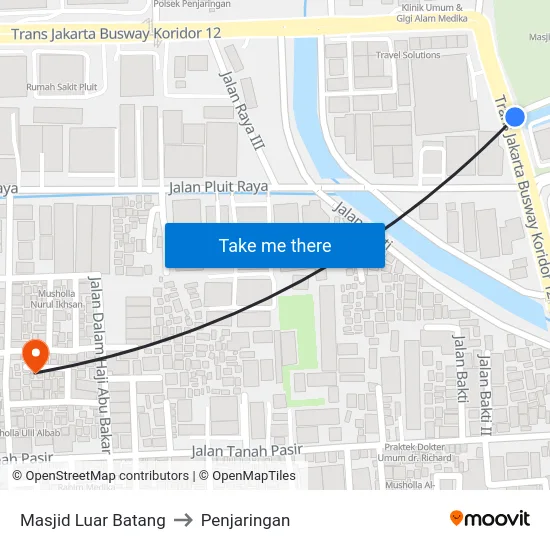 Masjid Luar Batang to Penjaringan map