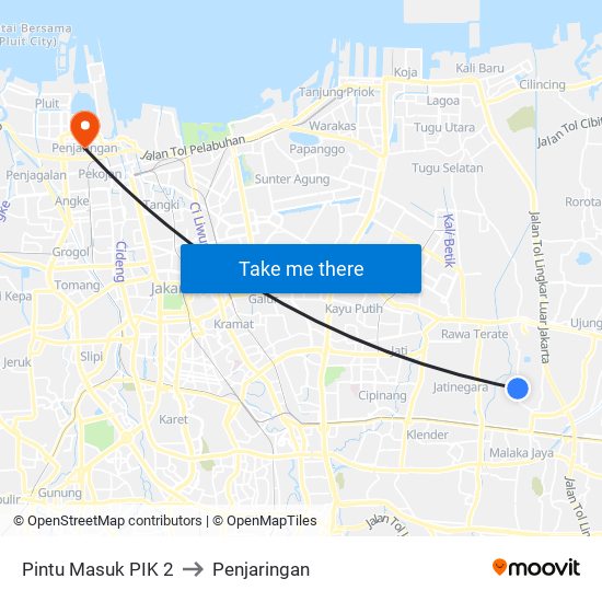 Pintu Masuk PIK 2 to Penjaringan map