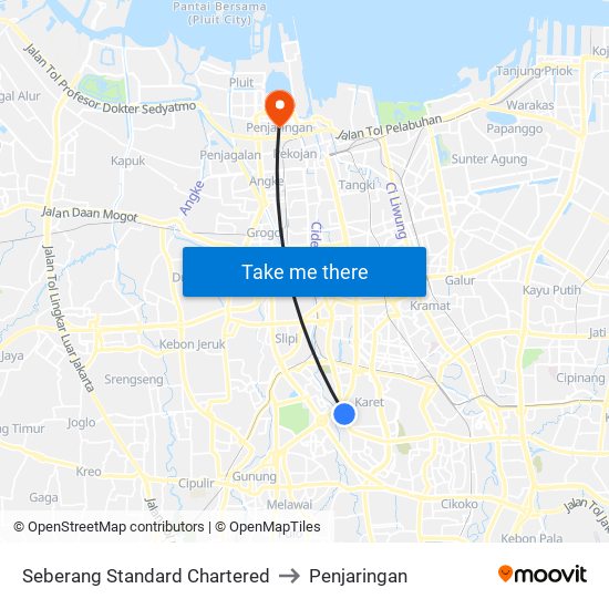 Seberang Standard Chartered to Penjaringan map