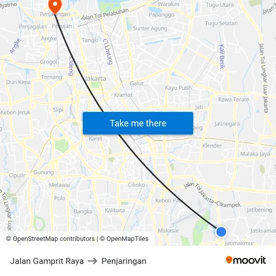 Jalan Gamprit Raya to Penjaringan map