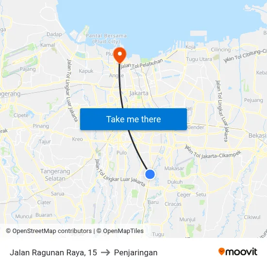 Jalan Ragunan Raya, 15 to Penjaringan map