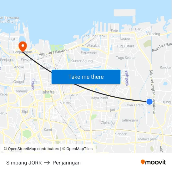Simpang JORR to Penjaringan map