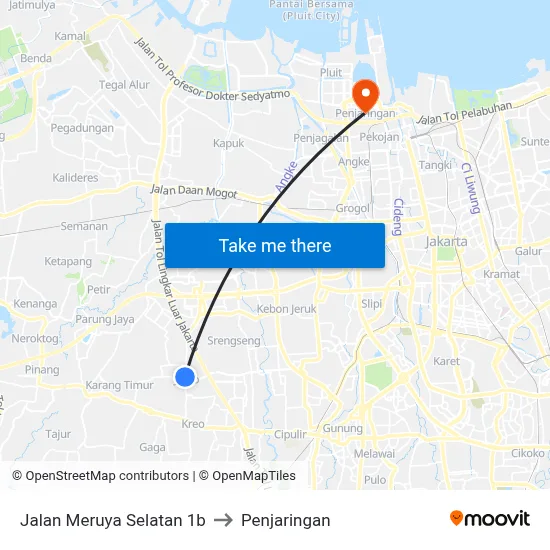 Jalan Meruya Selatan 1b to Penjaringan map