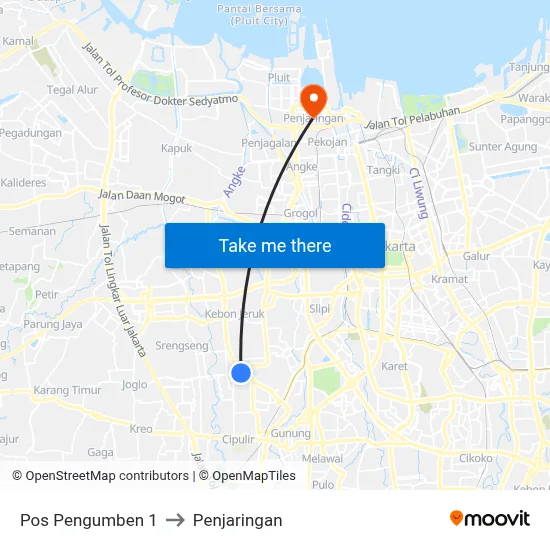 Pos Pengumben 1 to Penjaringan map