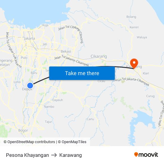 Pesona Khayangan to Karawang map