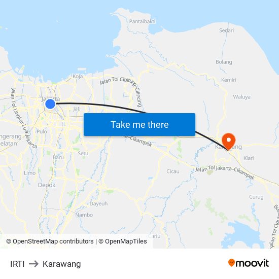 IRTI to Karawang map