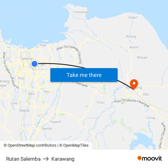 Rutan Salemba to Karawang map