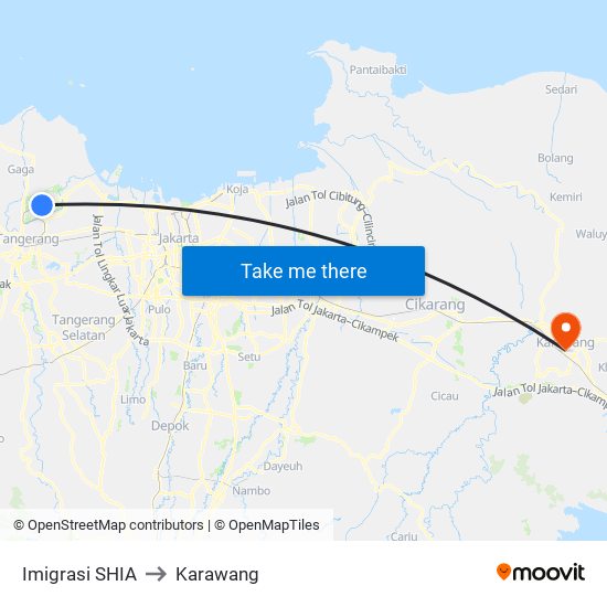 Imigrasi SHIA to Karawang map