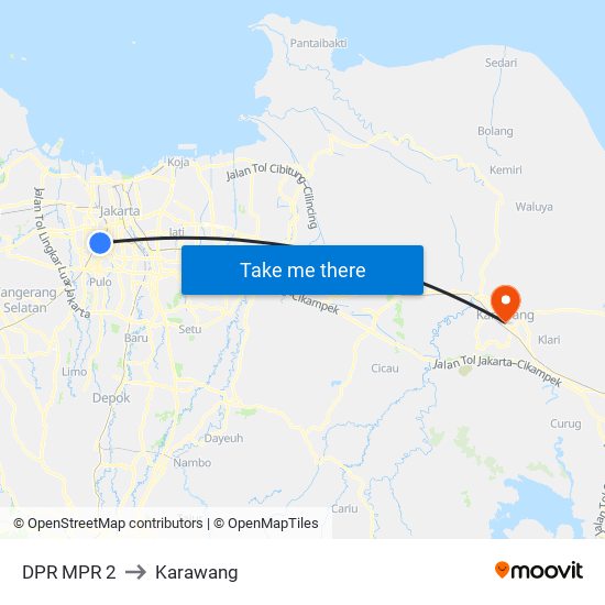 DPR MPR 2 to Karawang map