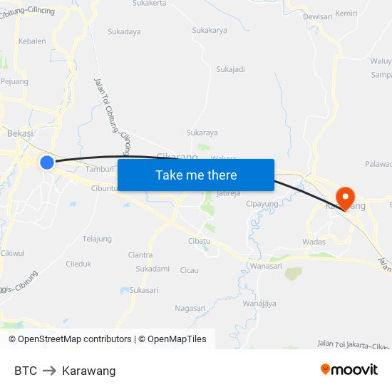 BTC to Karawang map