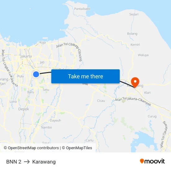 BNN 2 to Karawang map