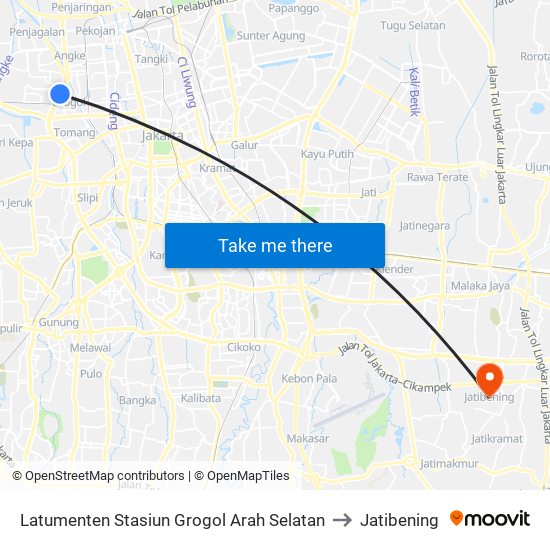 Latumenten Stasiun Grogol Arah Selatan to Jatibening map