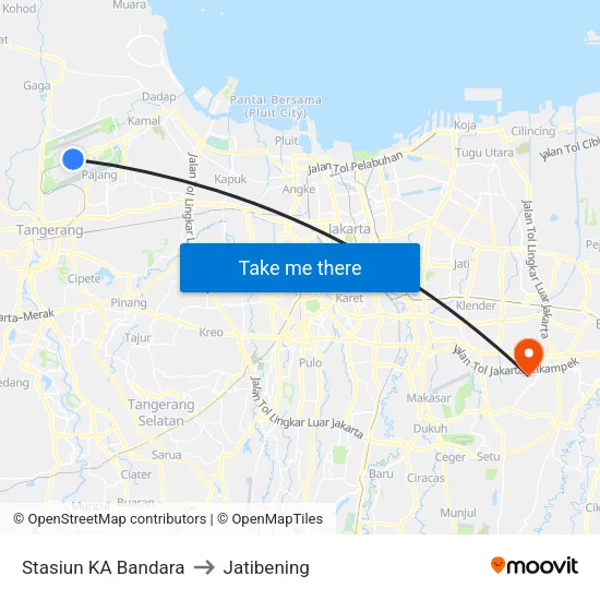 Stasiun KA Bandara to Jatibening map