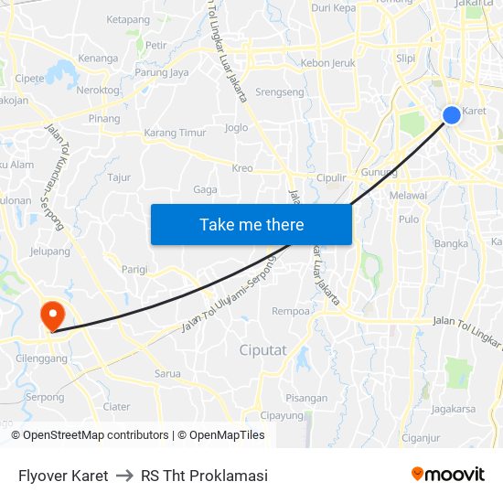 Flyover Karet to RS Tht Proklamasi map