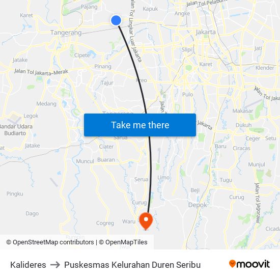 Kalideres to Puskesmas Kelurahan Duren Seribu map