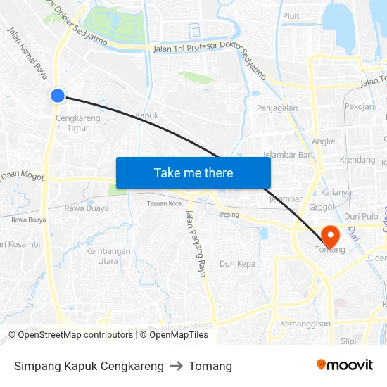 Simpang Kapuk Cengkareng to Tomang map