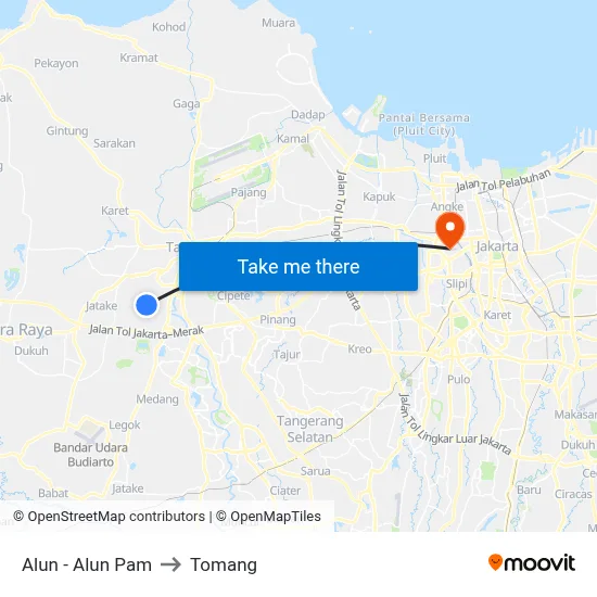 Alun - Alun Pam to Tomang map