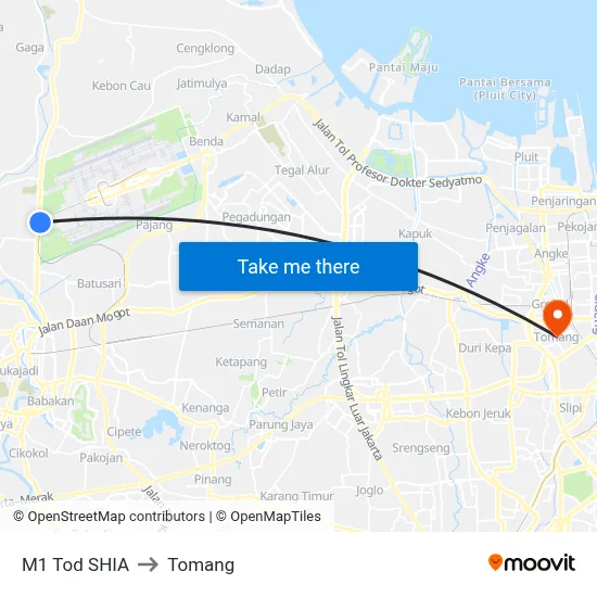 M1 Tod SHIA to Tomang map