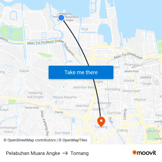 Pelabuhan Muara Angke to Tomang map