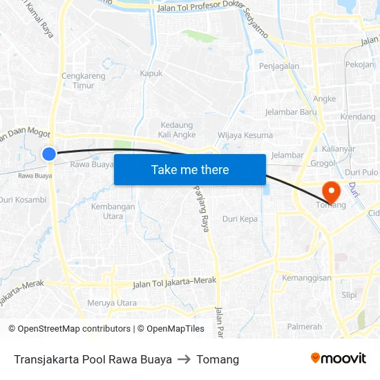 Transjakarta Pool Rawa Buaya to Tomang map