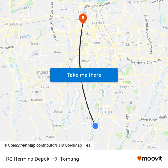 RS Hermina Depok to Tomang map