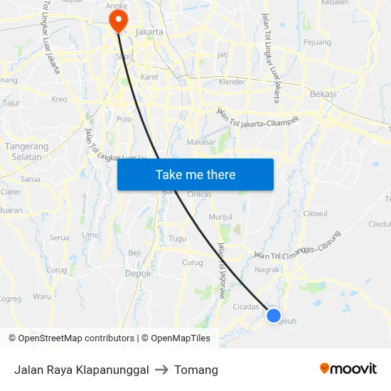 Jalan Raya Klapanunggal to Tomang map