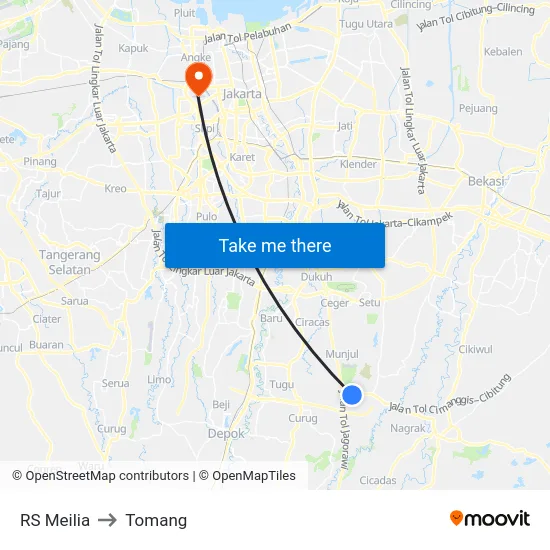 RS Meilia to Tomang map