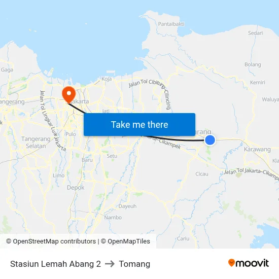 Stasiun Lemah Abang 2 to Tomang map