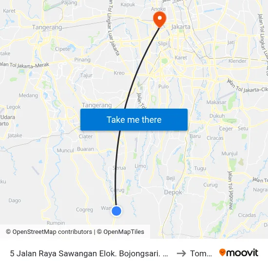 5 Jalan Raya Sawangan Elok. Bojongsari. Kota Depok to Tomang map