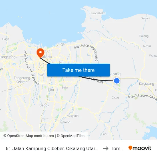 61 Jalan Kampung Cibeber. Cikarang Utara. Bekasi to Tomang map