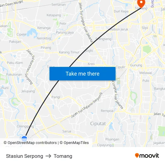 Stasiun Serpong to Tomang map