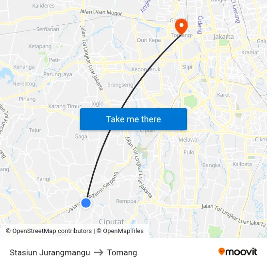 Stasiun Jurangmangu to Tomang map