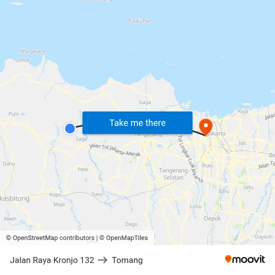 Jalan Raya Kronjo 132 to Tomang map